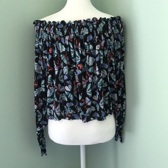 We The Free Free People Women’s Lexington Off Shoulder Top Floral - Picture 3 of 4